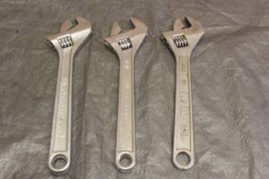 lot 46 image: TOTAL OF 3, ADJUSTABLE 12 WRENCHES , CRESCENT, POWER TORQUE,GREAT NECK
