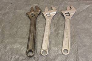 lot 47 image: TOTAL OF 3 ADJUSTABLE 10 WRENCHES , HUSKY, OLYMPIA,OHIO FORGE