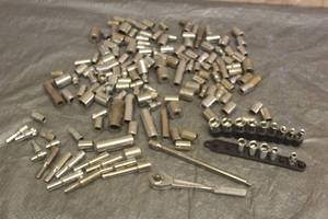 lot 52 image: WILLIAMS M-51  14 DRIVE RATCHET WITH GENEROUS AMOUNT ASSORTED SIZEBRAND MM&SAE SOCKETS