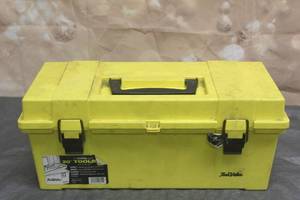 lot 76 image: TRUE VALUE 20 TOOL BOX WITH CONTENTS  SEE PICS