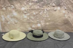 lot 13 image: TOTAL OF 3 NEW WIDE BRIM PACKABLE SUN HATS  SEE PICS