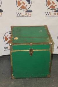 lot 79 image: VINTAGE GREEN STORAGE  TRUNK 16X16X16