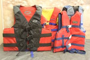 lot 110 image: 4 ASSORTED ADULT WATER  SPORT LIFE JACKETS