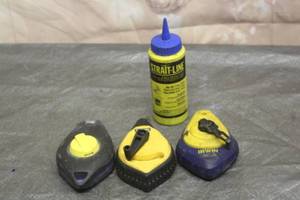 lot 163 image: 3 CHALK REELS AND HALF BOTTLE OF CHALK