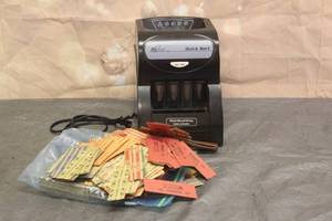 lot 4 image: ROYAL SOVEREIGN QUICK COIN SORTER  QS-1AC WITH GENEROUS AMOUNT COIN WRAPS