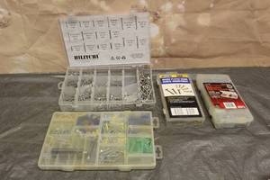 lot 38 image: GENEROUS AMOUNT ASSORTED BRANDSIZE SCREWS IN PLASTIC STORAGE CASES
