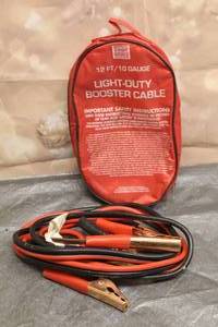 lot 49 image: SHOP BASICS 12 FT 10 GAUGE LIGHT DUTY BOOSTER CABLE