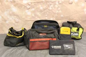lot 115 image: TOTAL OF 6 ASSORTED TOOL BAGS -CLC,FLUKE,HUSKY,CRAFTSMAN,CABELAS SEE PICS