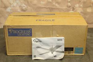 lot 159 image: PROGRESS LIGHTING AIR PRO CEILING FAN P2501 IN ORIGINAL BOX WITH MANUAL