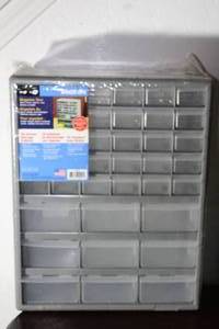 lot 165 image: NEW STACK -ON 39 DRAWER STORAGE ORGANIZER CABINET
