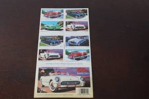 lot 173 image: USPS 50S SPORTY CARS AMERICA ON THE MOVE COLLECTIBLE POSTAGE 20 STAMP SHEET  SEE PICS