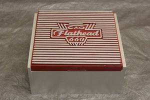 lot 5 image: CAO FLATHEAD 660 WOOD CIGAR BOX MADE IN NICARAGUA