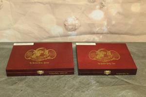 lot 30 image: TOTAL OF 2 DEADWOOD TABACCO COMPANY FAT BOTTOM BETTY TORO 9 & GORDITO 10 12 WOOD CIGAR BOXES  ,MADE IN NICARAGUA