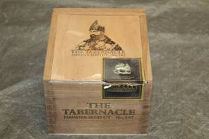 lot 40 image: THE TABERNACLE HAVANA SEED CT No. 142 WOOD CIGAR BOX, MADE IN NICARAGUA