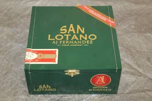 lot 45 image: SAN LOTANO HABANO  AJ FERNANDEZ WOOD CIGAR BOX,MADE IN NICARAGUA