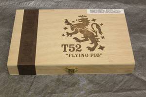 lot 48 image: LIGA PRIVADA T52 FLYING PIG DREW ESTATE WOOD CIGAR BOX , MADE IN NICARAGUA