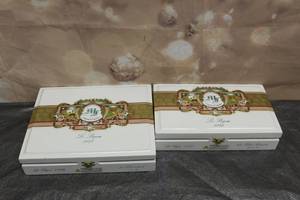 lot 52 image: TOTAL OF 2 MY FATHER GARCIA & GARCIA LE BIJOU 1922 ROBUSTO  CHURCHILL WOOD CIGAR BOXES , MADE IN NICARAGUA