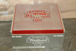 lot 63 image: CAO FLATHEAD 770 BIG BLOCK WOOD CIGAR BOX , MADE IN NICARAGUA