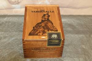 lot 82 image: THE TABERNACLE  DOUBLE CORONA WOOD  CIGAR BOX, MADE IN NICARAGUA