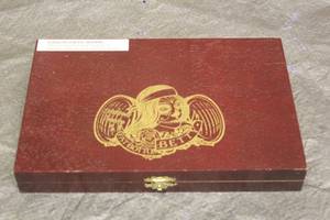 lot 10 image: DEADWOOD TABACCO COMPANY FAT BOTTOM BETTY WOOD CIGAR BOX ,MADE IN NICARAGUA