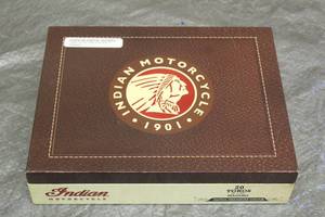 lot 15 image: INDIAN MOTORCYCLE 1901 MADURO WOOD CIGAR BOX