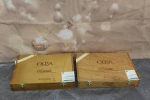 lot 116 image: 2 OLIVIA CONNECTICUT RESERVE TORO WOOD CIGAR BOXES MADE IN NICARAGUA