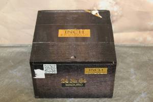 lot 149 image: E.P. CARRILLO INCH MADURO NO 64 WOOD CIGAR BOX MADE IN DOMINICAN REPUBLIC