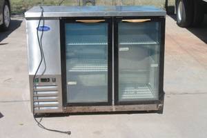 lot 34 image: ATOSA COMMERCIAL 48 GLASS DOOR BACK BAR COOLER, SBB48GGR TESTED&nbsp AND WORK