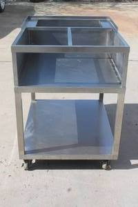 lot 47 image: STAINLESS STEEL MOBILE TABLE&nbsp