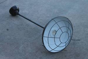 lot 54 image: INDUSTRIAL WHITE PORCELAIN 16 DIAM BARN LIGHT&nbsp