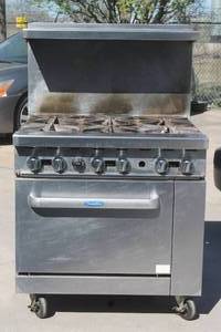 lot 56 image: COOK RITE 6-BURNER COMMERCIAL STOVE RANGE WITH CASTERS&nbsp
