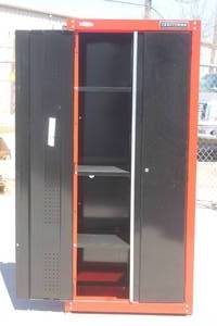 lot 72 image: CRAFTSMAN 6FT TALL&nbsp FREESTANDING STEEL GARAGE 2 DOOR SHELVING STORAGE CABINET&nbsp