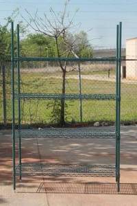 lot 111 image: ADVANCE TABCO GREEN MESH 4-TIER SHELVING UNIT 4FT. L X 18 X 75 H&nbsp