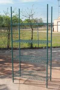 lot 112 image: ADVANCE TABCO GREEN MESH 4-TIER SHELVING UNIT 3FT. L X 18 X 75 H&nbsp