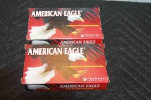 lot 19 image: TOTAL OF 2 BOXES AMERICAN EAGLE 30.06 SPRINGFIELD 150 GRAIN FULL METAL JACKET BOAT -TAIL RIFLE  CARTRIDGES