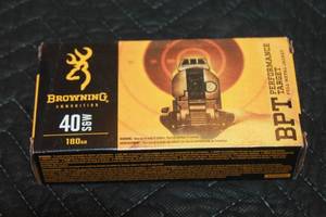 lot 23 image: BROWNING 40 S&W 180 GR AMMUNITION BPT PERFORMANCE TARGET FULL METAL JACKET 50 CARTRIDGES