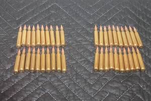 lot 32 image: TOTAL OF 2 SET OF 20 BLACK TIP  RIFLE CARTRIDGES  OUT OF THE BOX