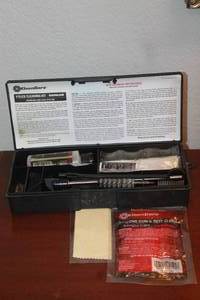 lot 47 image: KLEEN BORE HANDGUN POLICE USED CLEANING KIT IN STORAGE CASE   SEE PICS