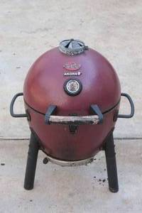 lot 85 image: AKON KAMADO JR KOOKER  CHAR-GRILLER CHARCOAL RED  GRILL