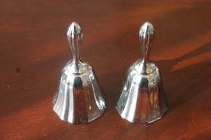 lot 163 image: TOTAL OF 2 SILVER WEDDING 4 12 CALL BELLS