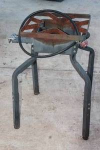 lot 303 image: TALL PORTABLE PROPANE BURNER WITH GAS REGULATOR HOSE