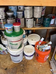 lot 293 image: LOT OF PAINT AND CAULK SOME USED MUST TAKE ALL