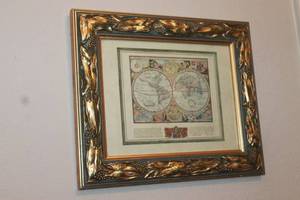 lot 19 image: A NEW AND ACCURATE MAP OF THE WORLD IN GOLD FRAME
