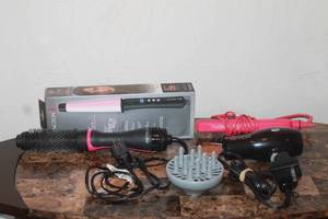 lot 30 image: HAIR ACCESSORY LOT ,FLAT IRON ,BLOW DRYER , CURLING WAND AND DRYER BRUSH
