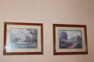 lot 82 image: TOTAL OF 2VINTAGE  FRAMED WALL ART , 23 X 19  SEE PICS