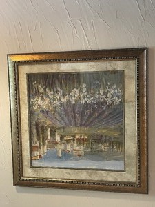 lot 62 image: TOTAL OF 2  PROVENCAL VILLAGE FRAMED WALL ART WITH SIGNATURE , 28 X 28 EACH