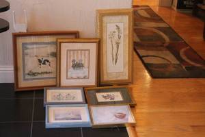 lot 94 image: 7 ASSORTED SIZE AND DESIGN FRAMED WALL ART