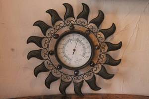 lot 106 image: EDINBURGH DESIGN METAL  OUTDOOR HANGING THERMOMTER