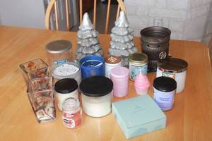 lot 114 image: LOT OF ASSORTED BRAND CANDLES  SEE PICS