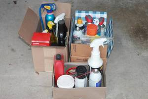 lot 184 image: LOT OF ASSORTED SPRAYS ,INSECT KILLER,CAR CLEANER AND MORE  SEE PICS